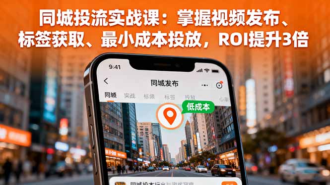 同城投流实战课 视频发布 标签精炼 低成本投放ROI翻三倍