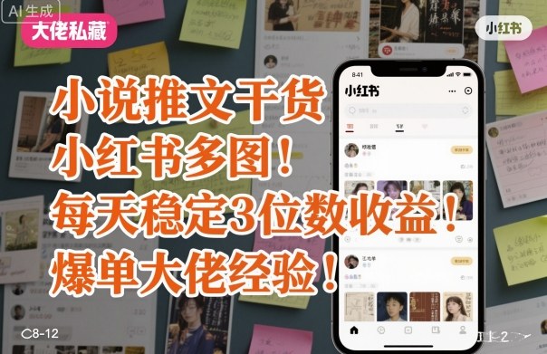 小红书多图日爆千单 小说推文达人秘诀大公开-九零创业网