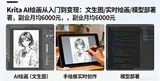 Krita AI绘画达人 月入6000 文生图变现攻略-九零创业网