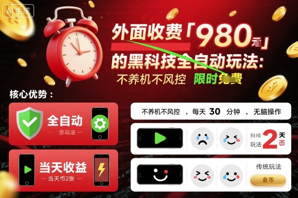 黑科技全自动投资 980元日赚2张 30分钟轻松收益-九零创业网