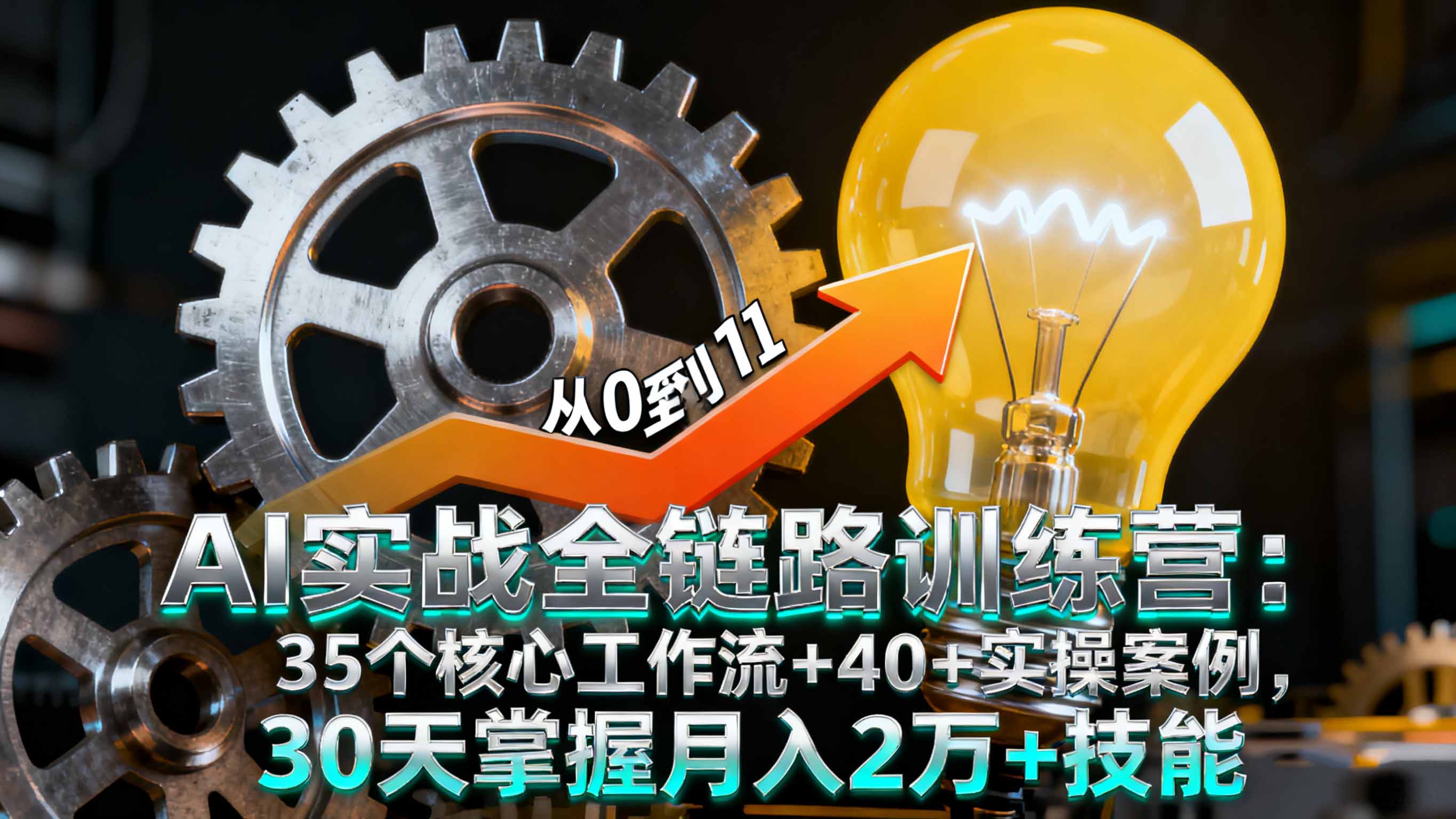 AI实战训练营 35核工作流 30天月入2万+技能速成-九零创业网
