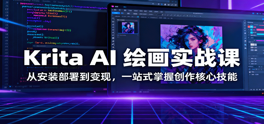 Krita AI绘画实战课 安装变现 创作核心技能一网打尽-九零创业网