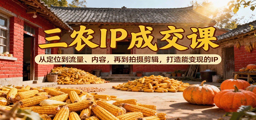 三农IP打造攻略 定位流量 内容剪辑 变现秘籍一网打尽-九零创业网