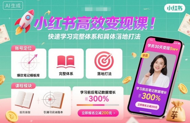 小红书变现速成指南 体系打法一网打尽-九零创业网