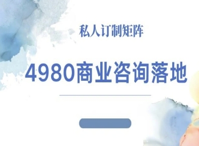 4980商业咨询课 IP运营高客单秘籍速成-九零创业网