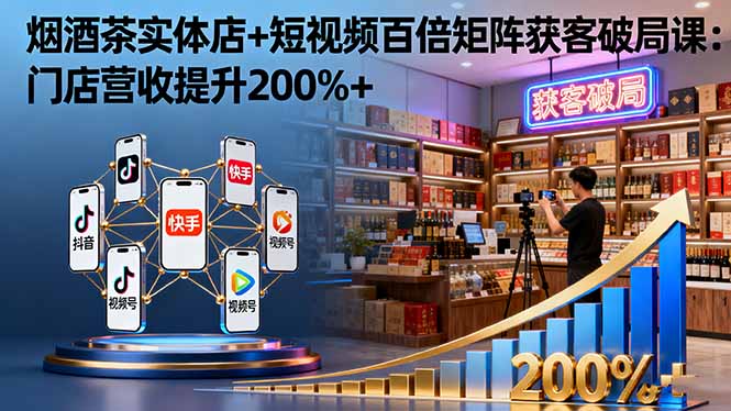 烟酒茶店短视频矩阵 营收翻倍秘籍大公开-九零创业网
