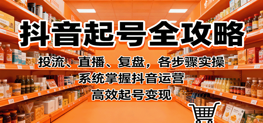 抖音运营全攻略 投流 直播 复盘 高效起号变现秘诀-九零创业网
