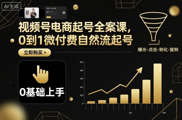 视频号电商起号攻略 从0到1 微付费自然流轻松起号-九零创业网