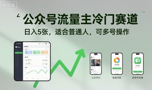 冷门赛道公众号 日赚5+ 多号操作轻松赚-九零创业网