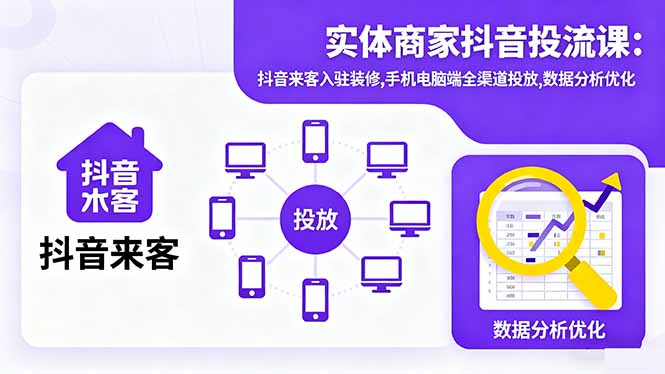 抖音商家引流秘籍 全渠道投放 数据优化 助力店铺翻倍增长-九零创业网