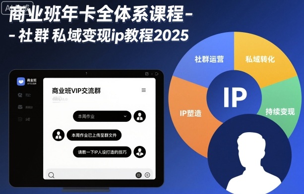 2025商业班年卡 社群私域变现IP全攻略教程-九零创业网