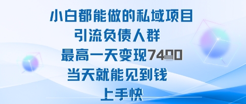 2025年小白私域引流 负债人群变现快 日入千 轻松上手-九零创业网