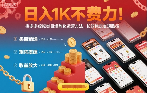 拼多多日入千元的虚拟类目矩阵运营秘籍-九零创业网