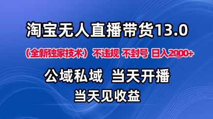 淘宝无人直播13.0秘技 公私域双管齐下 旺季日入过千不封号-九零创业网