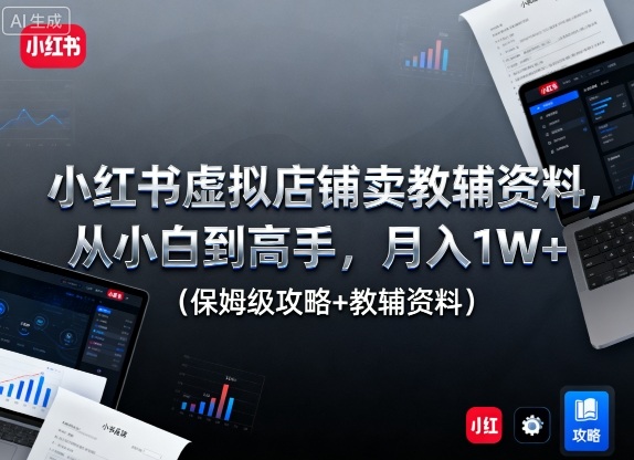 小红书教辅店月入过万 小白变高手保姆级攻略-九零创业网