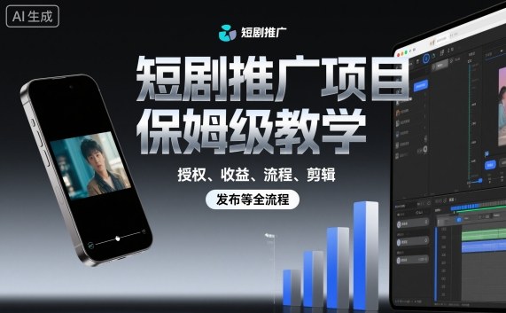 保姆级短剧推广全攻略 授权 收益 流程 剪辑 发布-九零创业网