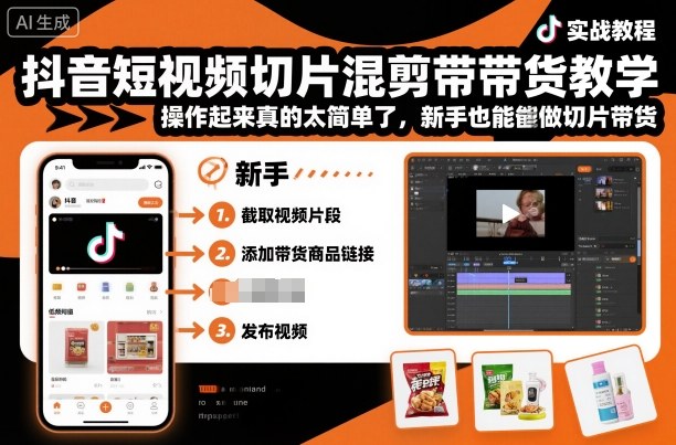 抖音切片带货教学 小白也能轻松上手-九零创业网