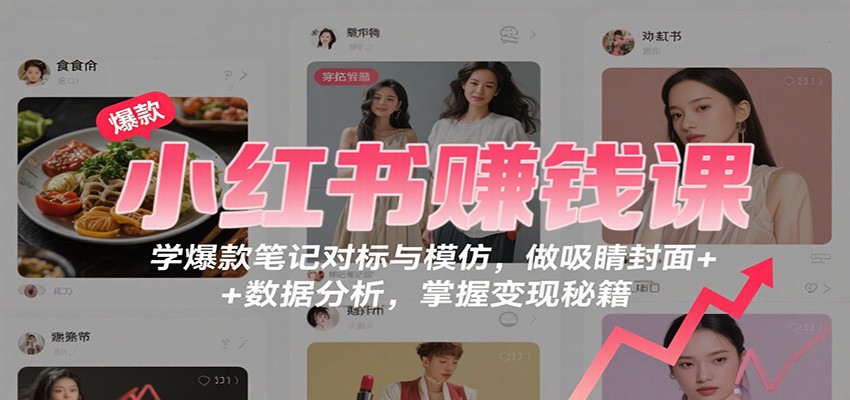 爆款笔记秘诀 封面设计+数据分析 小红书变现攻略速成-九零创业网