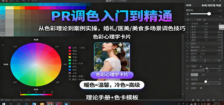 色彩魔法师养成记 PR调色全攻略 多场景实战技巧-九零创业网