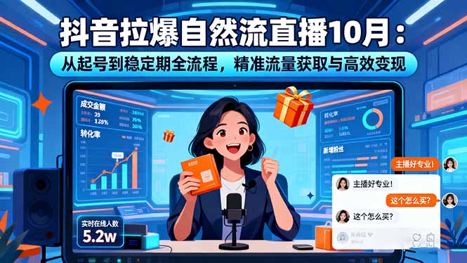 10月抖音直播全攻略 起号至稳定 流量变现高效术-九零创业网