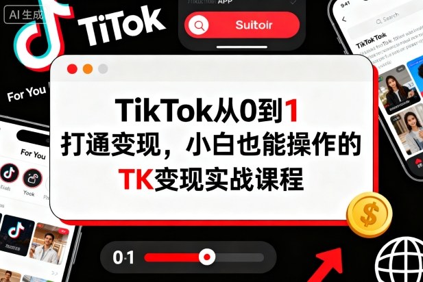 零基础TK变现攻略 小白速成变现实战课-九零创业网