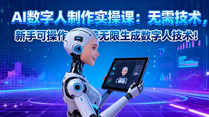 零基础免费制作数字人 AI实操课轻松上手-九零创业网