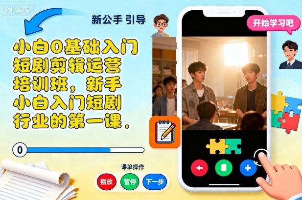 零基础入门 短剧剪辑运营速成课
