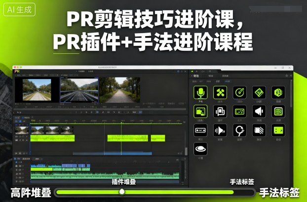 PR剪辑进阶 插件技巧+高级手法全解析课