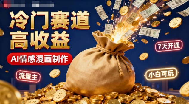 AI绘情感漫画 冷门赛道7日流量主 小白轻松上手