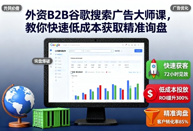谷歌搜索广告大师课 低成本高效获精准B2B询盘秘诀