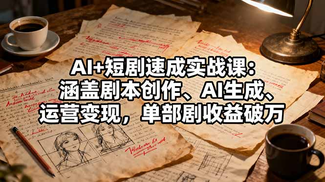 AI赋能短剧速成 剧本变现一课破万收益