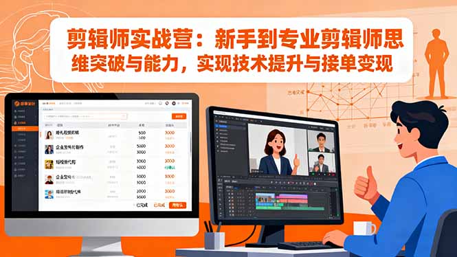 实战营助你从新手跃升专业剪辑师 技术精进 轻松接单-九零创业网