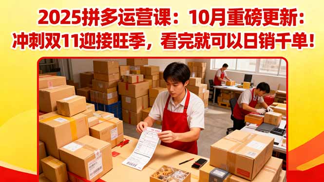 2025拼多多运营课升级 10月双11攻略 助你旺季日销千单-九零创业网