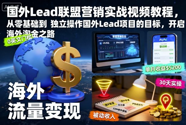 从零起步 掌握Lead联盟营销 开启海外淘金之旅-九零创业网