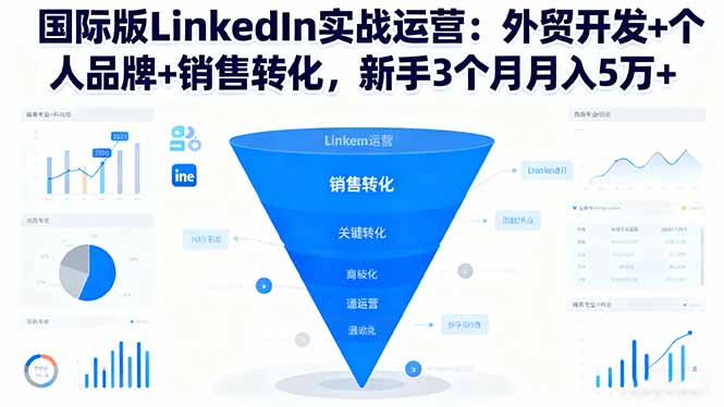 外贸高手速成 3月LinkedIn运营 月入5万+ 外贸开发+个人品牌+销售转化-九零创业网