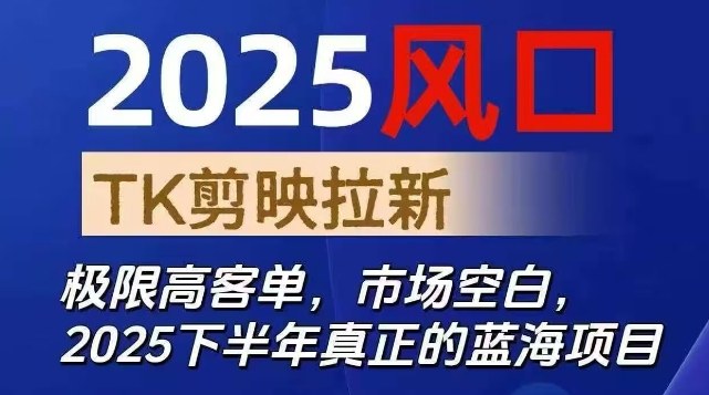 2025下半年 TK剪映Capcut新项目 高客单蓝海市场 独领风骚-九零创业网
