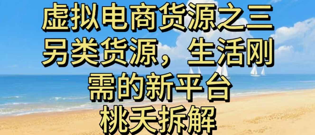 另类货源 刚需新平台 虚拟电商新篇章-九零创业网