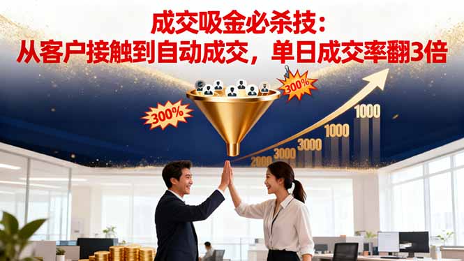 客户接触至自动成交 单日成交翻三倍必杀营销术-九零创业网