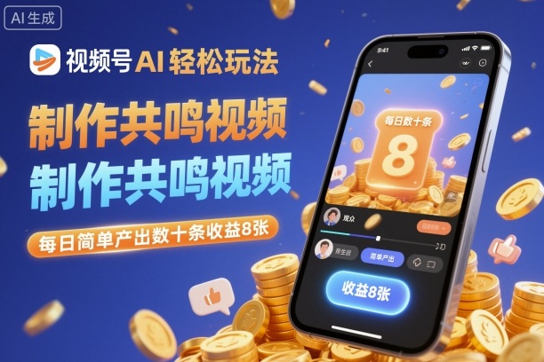 视频号AI轻松玩 日产收益翻倍秘籍