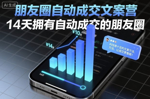 14天打造自动成交圈 朋友圈成交达人速成营-九零创业网