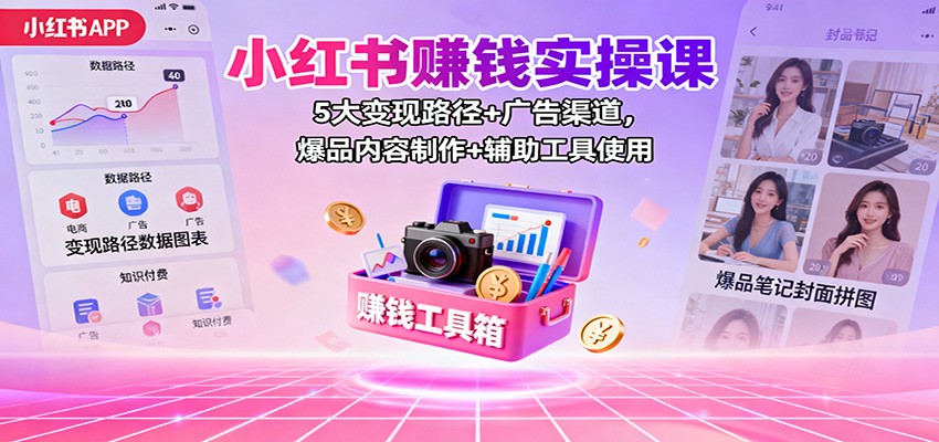 小红书赚钱攻略 五大变现途径+广告变现 爆款内容打造+工具秘籍-九零创业网