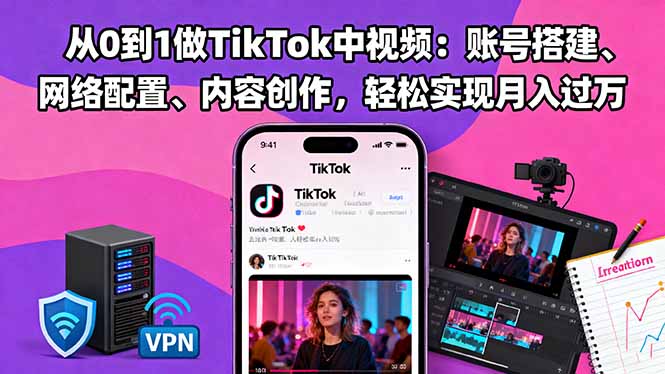 从0到1玩转TikTok 月入过万轻松启航-九零创业网