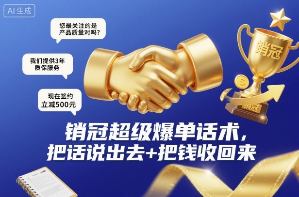 话术制胜 爆单无忧 轻松收钱-九零创业网