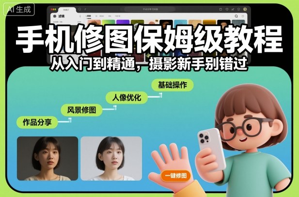 手机修图新手必看 保姆级教程 从入门到精通-九零创业网