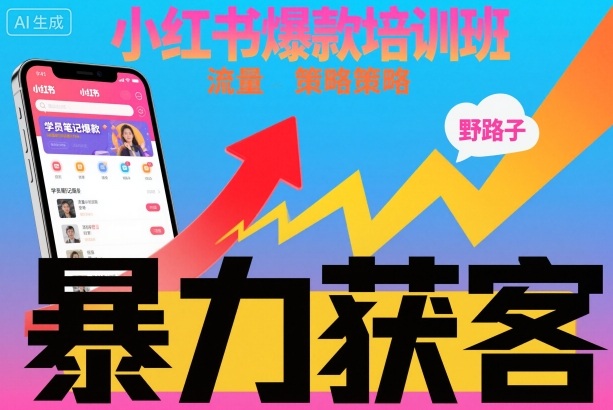 小红书爆款班 野路子流量秘籍 狂揽客户新攻略-九零创业网