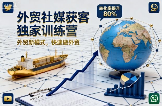 外贸社媒获客训练营 外贸新玩法 速成外贸高手-九零创业网