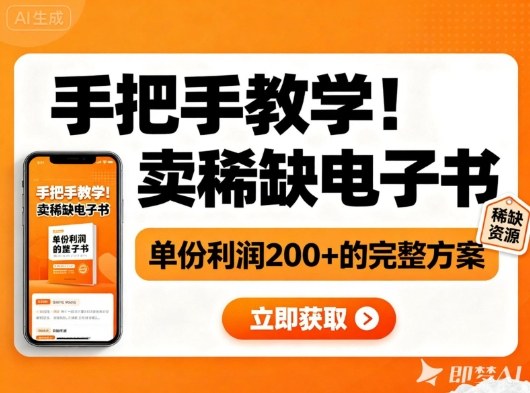 手把手教你 小红书卖稀缺电子书 轻松赚2张+利润