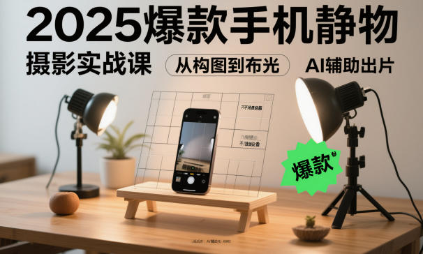 2025爆款手机摄影课 AI助力 构图布光 轻松拍大片-九零创业网