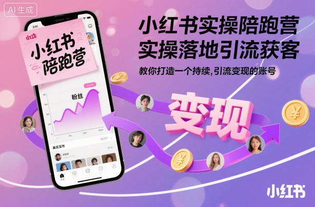 小红书实操陪跑 引流变现 打造爆款账号秘籍