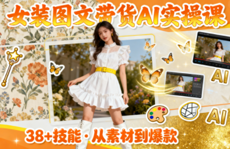 女装带货AI实操课 轻松学会图文引流技巧-九零创业网